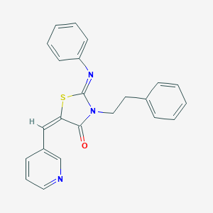 molecular formula C23H19N3OS B298364 3-(2-Phenylethyl)-2-(phenylimino)-5-(3-pyridinylmethylene)-1,3-thiazolidin-4-one 