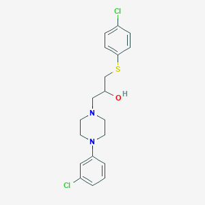 molecular formula C19H22Cl2N2OS B2983645 1-[4-(3-Chlorophenyl)piperazino]-3-[(4-chlorophenyl)sulfanyl]-2-propanol CAS No. 338422-07-4