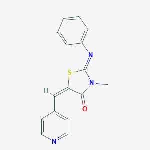 molecular formula C16H13N3OS B298365 3-Methyl-2-(phenylimino)-5-(4-pyridinylmethylene)-1,3-thiazolidin-4-one 