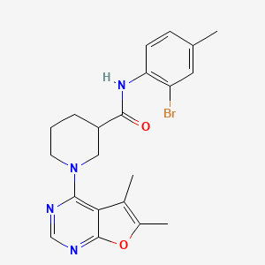 molecular formula C21H23BrN4O2 B2983652 N-(2-bromo-4-methylphenyl)-1-(5,6-dimethylfuro[2,3-d]pyrimidin-4-yl)piperidine-3-carboxamide CAS No. 1111039-14-5