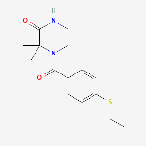 molecular formula C15H20N2O2S B2983660 4-(4-(Ethylthio)benzoyl)-3,3-dimethylpiperazin-2-one CAS No. 952860-62-7