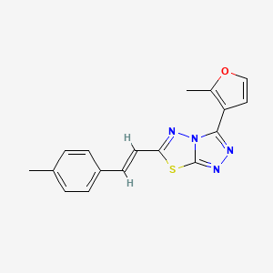 molecular formula C17H14N4OS B2983662 (E)-3-(2-methylfuran-3-yl)-6-(4-methylstyryl)-[1,2,4]triazolo[3,4-b][1,3,4]thiadiazole CAS No. 890598-04-6