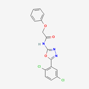molecular formula C16H11Cl2N3O3 B2983666 N-(5-(2,5-dichlorophenyl)-1,3,4-oxadiazol-2-yl)-2-phenoxyacetamide CAS No. 891141-54-1