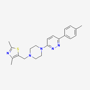 molecular formula C21H25N5S B2983668 2,4-Dimethyl-5-[[4-[6-(4-methylphenyl)pyridazin-3-yl]piperazin-1-yl]methyl]-1,3-thiazole CAS No. 2380083-46-3