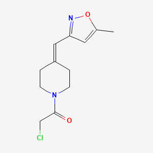 molecular formula C12H15ClN2O2 B2983669 2-Chloro-1-[4-[(5-methyl-1,2-oxazol-3-yl)methylidene]piperidin-1-yl]ethanone CAS No. 2411254-05-0