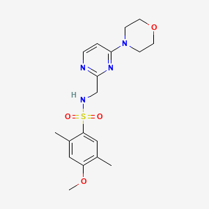 molecular formula C18H24N4O4S B2983670 4-甲氧基-2,5-二甲基-N-((4-吗啉代嘧啶-2-基)甲基)苯磺酰胺 CAS No. 1797718-16-1