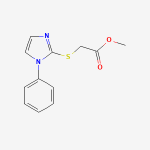 molecular formula C12H12N2O2S B2983671 2-[(1-苯基-1H-咪唑-2-基)硫烷基]乙酸甲酯 CAS No. 478039-86-0