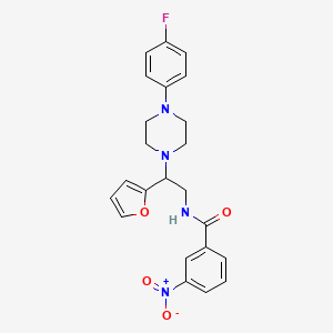 molecular formula C23H23FN4O4 B2983673 N-(2-(4-(4-fluorophenyl)piperazin-1-yl)-2-(furan-2-yl)ethyl)-3-nitrobenzamide CAS No. 877632-18-3
