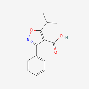 molecular formula C13H13NO3 B2983678 5-Isopropyl-3-phenylisoxazole-4-carboxylic acid CAS No. 92029-28-2
