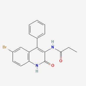 N-(6-bromo-2-oxo-4-phenyl-1H-quinolin-3-yl)propanamide