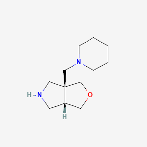 molecular formula C12H22N2O B2983692 (3Ar,6aS)-3a-(piperidin-1-ylmethyl)-1,3,4,5,6,6a-hexahydrofuro[3,4-c]pyrrole CAS No. 2241140-66-7