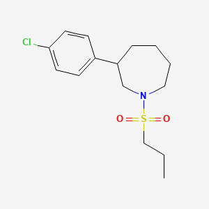 molecular formula C15H22ClNO2S B2983697 3-(4-氯苯基)-1-(丙磺酰基)氮杂环己烷 CAS No. 2034615-21-7