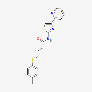 molecular formula C19H19N3OS2 B2983705 N-(4-(pyridin-2-yl)thiazol-2-yl)-4-(p-tolylthio)butanamide CAS No. 922977-62-6