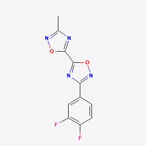 molecular formula C11H6F2N4O2 B2983710 3-(3,4-Difluorophenyl)-3'-methyl-5,5'-bi-1,2,4-oxadiazole CAS No. 1775562-74-7