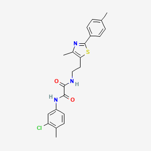 molecular formula C22H22ClN3O2S B2983711 N1-(3-chloro-4-methylphenyl)-N2-(2-(4-methyl-2-(p-tolyl)thiazol-5-yl)ethyl)oxalamide CAS No. 894014-95-0