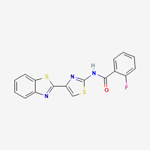 N-[4-(1,3-benzothiazol-2-yl)-1,3-thiazol-2-yl]-2-fluorobenzamide