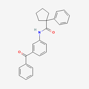 molecular formula C25H23NO2 B2983723 N-(3-(苯甲酰基)苯基)(苯基环戊基)甲酰胺 CAS No. 1022146-33-3