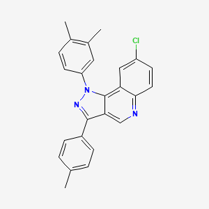 molecular formula C25H20ClN3 B2983725 8-chloro-1-(3,4-dimethylphenyl)-3-(p-tolyl)-1H-pyrazolo[4,3-c]quinoline CAS No. 901246-41-1
