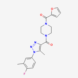 (1-(4-fluoro-3-methylphenyl)-5-methyl-1H-1,2,3-triazol-4-yl)(4-(furan-2-carbonyl)piperazin-1-yl)methanone