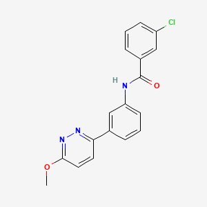 molecular formula C18H14ClN3O2 B2983736 3-chloro-N-(3-(6-methoxypyridazin-3-yl)phenyl)benzamide CAS No. 941895-76-7