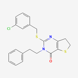 2-((3-chlorobenzyl)thio)-3-phenethyl-6,7-dihydrothieno[3,2-d]pyrimidin-4(3H)-one