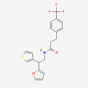 molecular formula C20H18F3NO2S B2983743 N-[2-(furan-2-yl)-2-(thiophen-3-yl)ethyl]-3-[4-(trifluoromethyl)phenyl]propanamide CAS No. 2097893-55-3