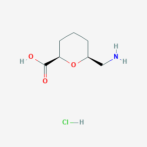 (2R,6S)-6-(Aminomethyl)oxane-2-carboxylic acid;hydrochloride