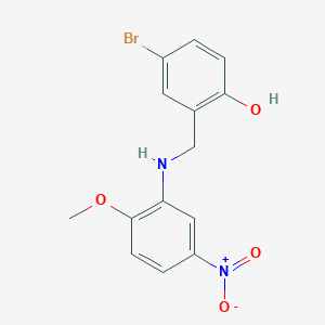 molecular formula C14H13BrN2O4 B2983755 4-Bromo-2-[(2-methoxy-5-nitroanilino)methyl]phenol CAS No. 868256-55-7
