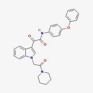 molecular formula C29H27N3O4 B2983759 2-氧代-2-[1-(2-氧代-2-哌啶-1-基乙基)吲哚-3-基]-N-(4-苯氧基苯基)乙酰胺 CAS No. 872862-10-7