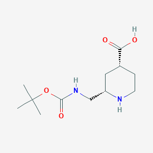 (2S,4R)-2-[[(2-Methylpropan-2-yl)oxycarbonylamino]methyl]piperidine-4-carboxylic acid