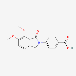 molecular formula C17H15NO5 B2983766 4-(6,7-Dimethoxy-1-oxoisoindolin-2-yl)benzoic acid CAS No. 306957-61-9