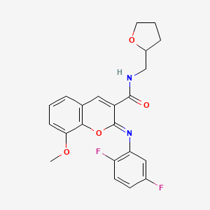(2Z)-2-[(2,5-difluorophenyl)imino]-8-methoxy-N-(tetrahydrofuran-2-ylmethyl)-2H-chromene-3-carboxamide