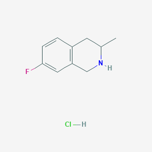 molecular formula C10H13ClFN B2983776 7-Fluoro-3-methyl-1,2,3,4-tetrahydroisoquinoline hydrochloride CAS No. 2172020-04-9