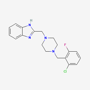 molecular formula C19H20ClFN4 B2983784 2-((4-(2-氯-6-氟苄基)哌嗪-1-基)甲基)-1H-苯并[d]咪唑 CAS No. 1170203-81-2