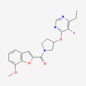 (3-((6-Ethyl-5-fluoropyrimidin-4-yl)oxy)pyrrolidin-1-yl)(7-methoxybenzofuran-2-yl)methanone