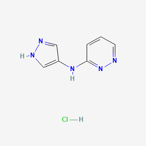 molecular formula C7H8ClN5 B2983794 N-(1H-Pyrazol-4-yl)pyridazin-3-amine;hydrochloride CAS No. 2253630-45-2