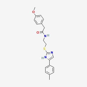 2-(4-methoxyphenyl)-N-(2-((5-(p-tolyl)-1H-imidazol-2-yl)thio)ethyl)acetamide