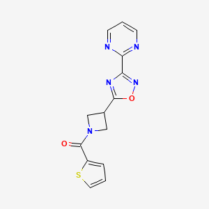 (3-(3-(Pyrimidin-2-yl)-1,2,4-oxadiazol-5-yl)azetidin-1-yl)(thiophen-2-yl)methanone