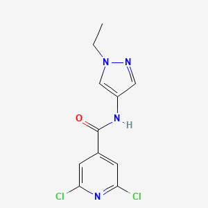 molecular formula C11H10Cl2N4O B2983802 2,6-dichloro-N-(1-ethyl-1H-pyrazol-4-yl)pyridine-4-carboxamide CAS No. 1154950-03-4