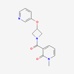 molecular formula C15H15N3O3 B2983803 1-methyl-3-(3-(pyridin-3-yloxy)azetidine-1-carbonyl)pyridin-2(1H)-one CAS No. 1903854-54-5