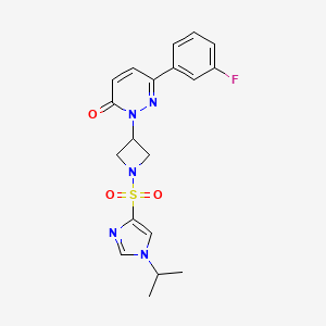 6-(3-Fluorophenyl)-2-[1-(1-propan-2-ylimidazol-4-yl)sulfonylazetidin-3-yl]pyridazin-3-one