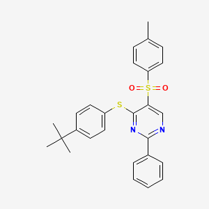 4-{[4-(Tert-butyl)phenyl]sulfanyl}-5-[(4-methylphenyl)sulfonyl]-2-phenylpyrimidine