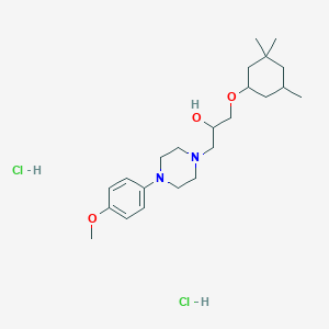 molecular formula C23H40Cl2N2O3 B2983814 1-(4-(4-Methoxyphenyl)piperazin-1-yl)-3-((3,3,5-trimethylcyclohexyl)oxy)propan-2-ol dihydrochloride CAS No. 474262-37-8