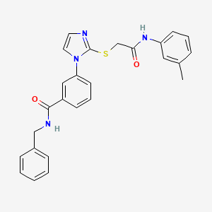N-benzyl-3-(2-((2-oxo-2-(m-tolylamino)ethyl)thio)-1H-imidazol-1-yl)benzamide