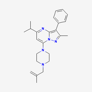 molecular formula C24H31N5 B2983822 5-Isopropyl-2-methyl-7-(4-(2-methylallyl)piperazin-1-yl)-3-phenylpyrazolo[1,5-a]pyrimidine CAS No. 896069-28-6