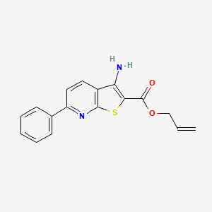 molecular formula C17H14N2O2S B2983823 烯丙基 3-氨基-6-苯基噻吩并[2,3-b]吡啶-2-甲酸酯 CAS No. 612514-78-0