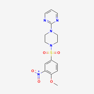 2-(4-((4-Methoxy-3-nitrophenyl)sulfonyl)piperazin-1-yl)pyrimidine