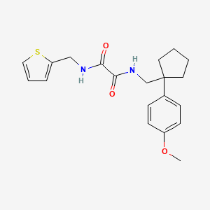 molecular formula C20H24N2O3S B2983839 N1-((1-(4-methoxyphenyl)cyclopentyl)methyl)-N2-(thiophen-2-ylmethyl)oxalamide CAS No. 1091475-24-9