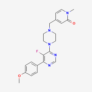 4-[[4-[5-Fluoro-6-(4-methoxyphenyl)pyrimidin-4-yl]piperazin-1-yl]methyl]-1-methylpyridin-2-one