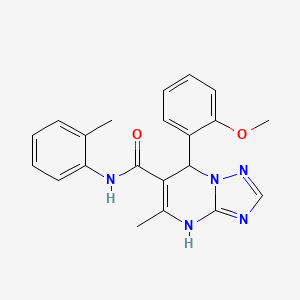 molecular formula C21H21N5O2 B2983842 7-(2-methoxyphenyl)-5-methyl-N-(2-methylphenyl)-4,7-dihydro[1,2,4]triazolo[1,5-a]pyrimidine-6-carboxamide CAS No. 766524-75-8